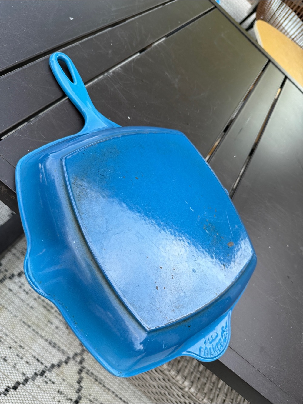 Le Creuset Marseille / Caribbean Blue Enameled Cast Iron Square Grill Pan #26